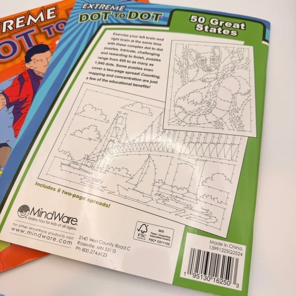 Highlights Kids‎ Hidden Pictures & MindWare Extreme Dot to Dot Activity Book Lot